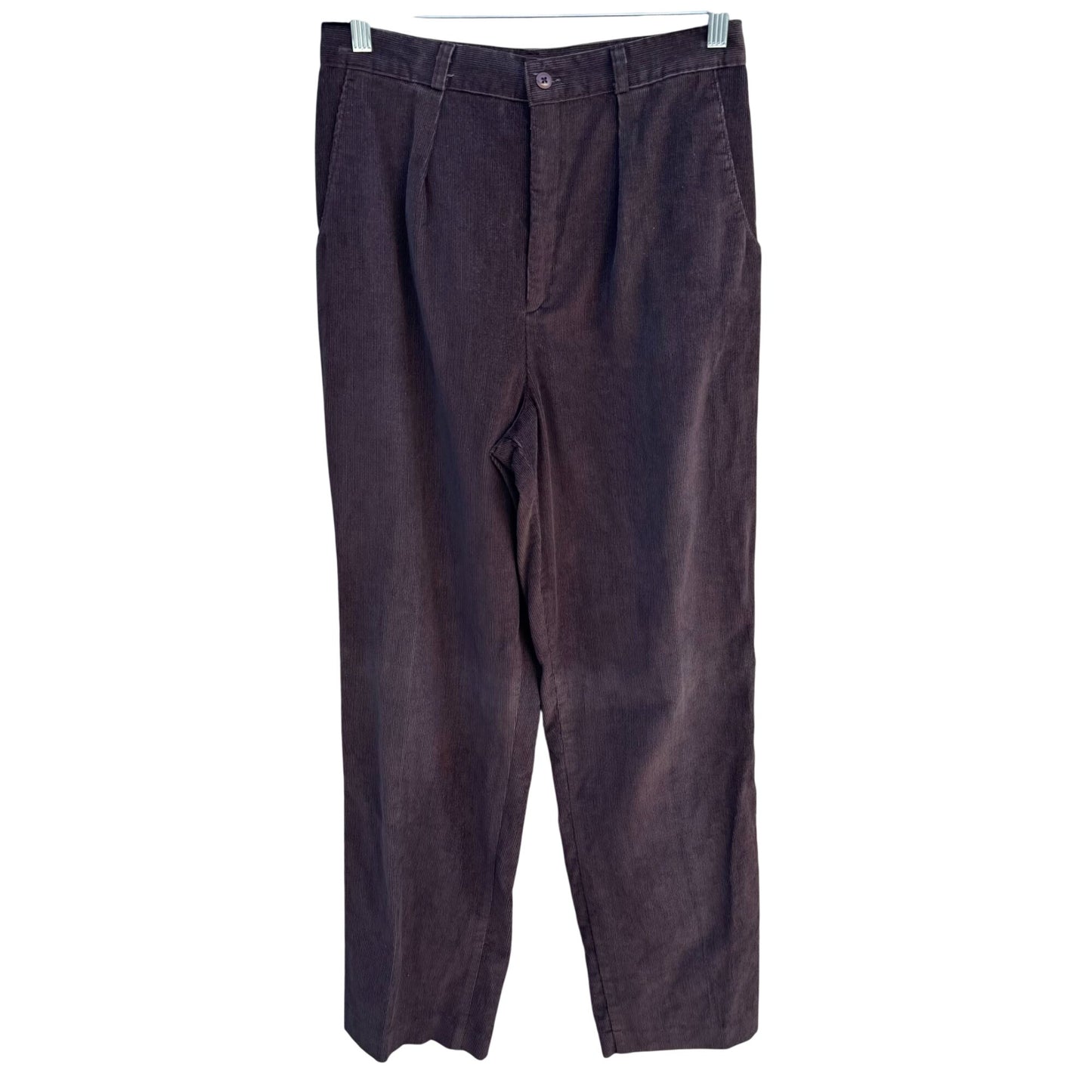 Sears Roebuck & Co Vintage 70s Brown Corduroy Pants Womens Tall Straight Leg 29