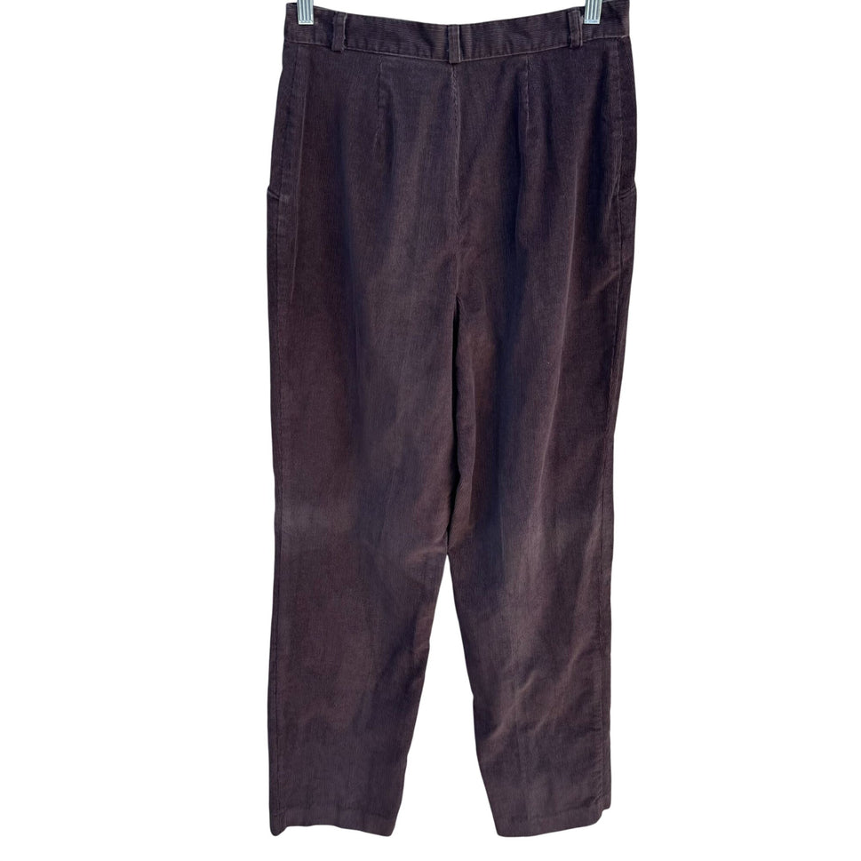 Sears Roebuck & Co Vintage 70s Brown Corduroy Pants Womens Tall Straight Leg 29