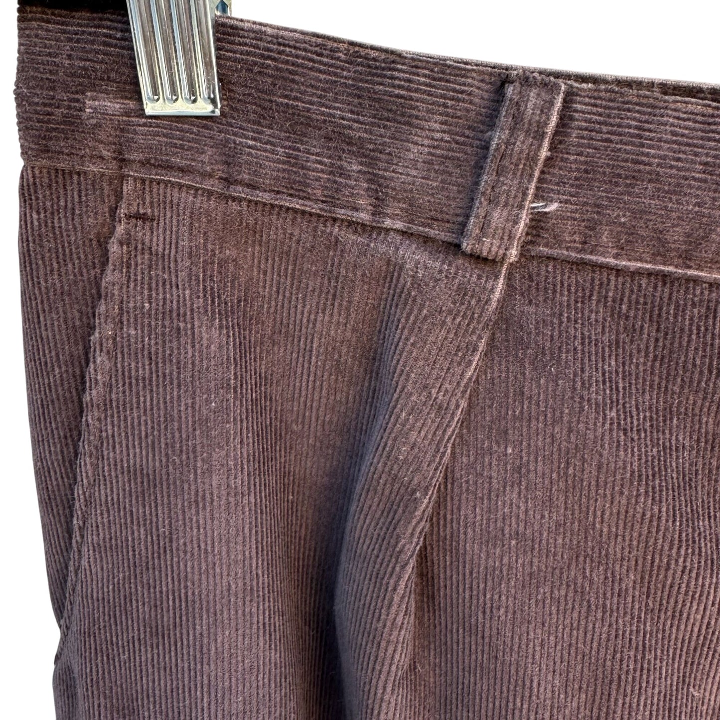 Sears Roebuck & Co Vintage 70s Brown Corduroy Pants Womens Tall Straight Leg 29