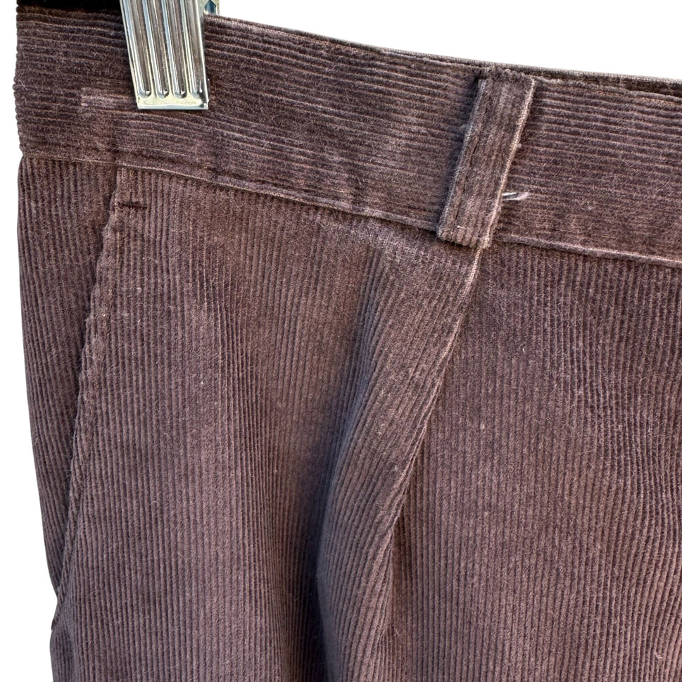 Sears Roebuck & Co Vintage 70s Brown Corduroy Pants Womens Tall Straight Leg 29