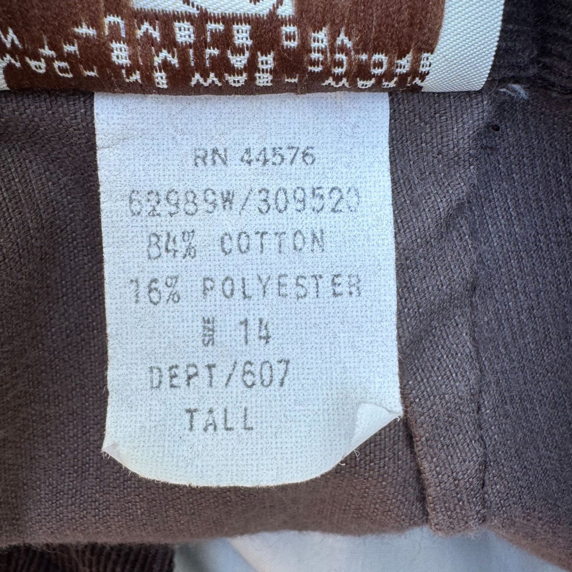 Sears Roebuck & Co Vintage 70s Brown Corduroy Pants Womens Tall Straight Leg 29