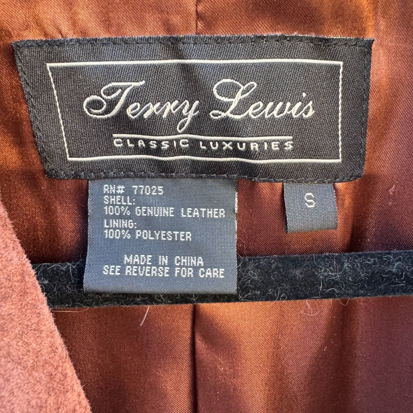 Terry Lewis Vintage Leather Suede Blazer Jacket Rust Brown Western Womens S