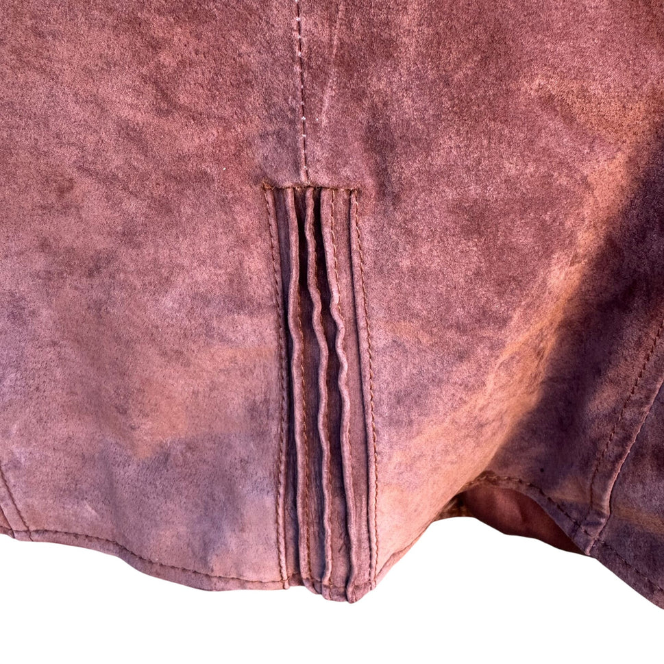 Terry Lewis Vintage Leather Suede Blazer Jacket Rust Brown Western Womens S