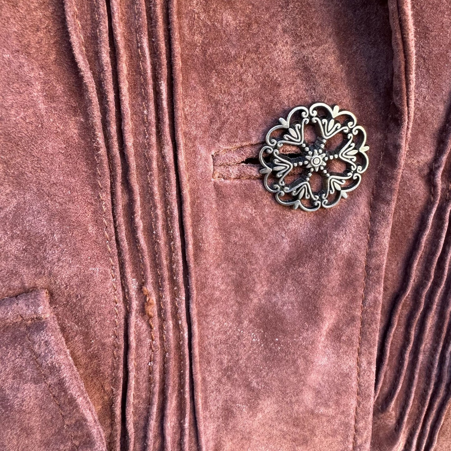 Terry Lewis Vintage Leather Suede Blazer Jacket Rust Brown Western Womens S