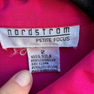 Switch Nordstrom Petite Focus Vintage Womens Silk Hot Pink Long Sleeve Shirt Blouse 2 2 image