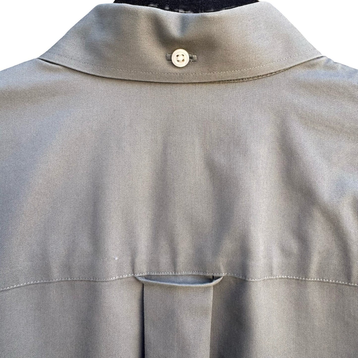 Nordstrom Smartcare Mens Long Sleeve Button Down Shirt Grey Cotton Sailboat Logo