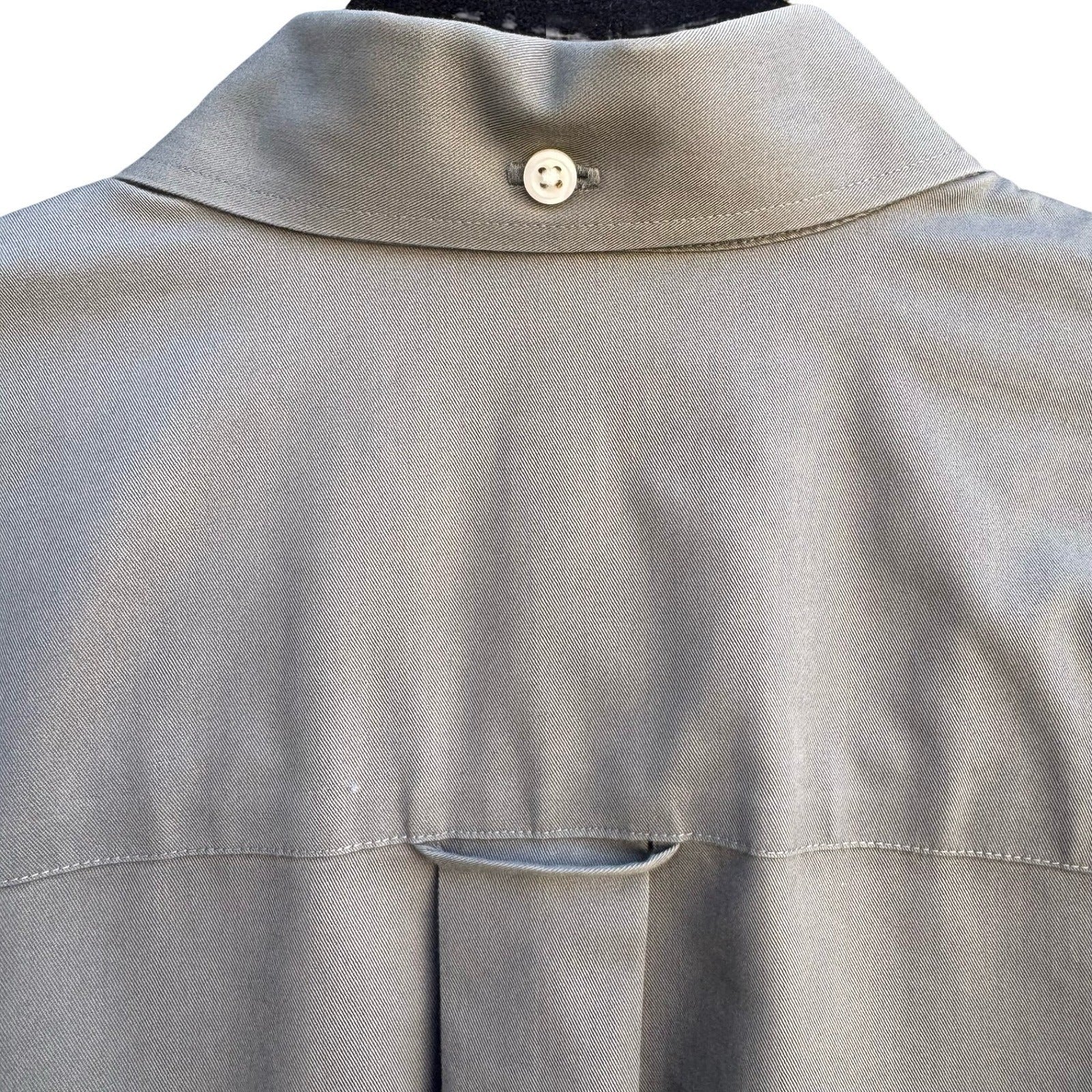 Nordstrom Smartcare Mens Long Sleeve Button Down Shirt Grey Cotton Sailboat Logo