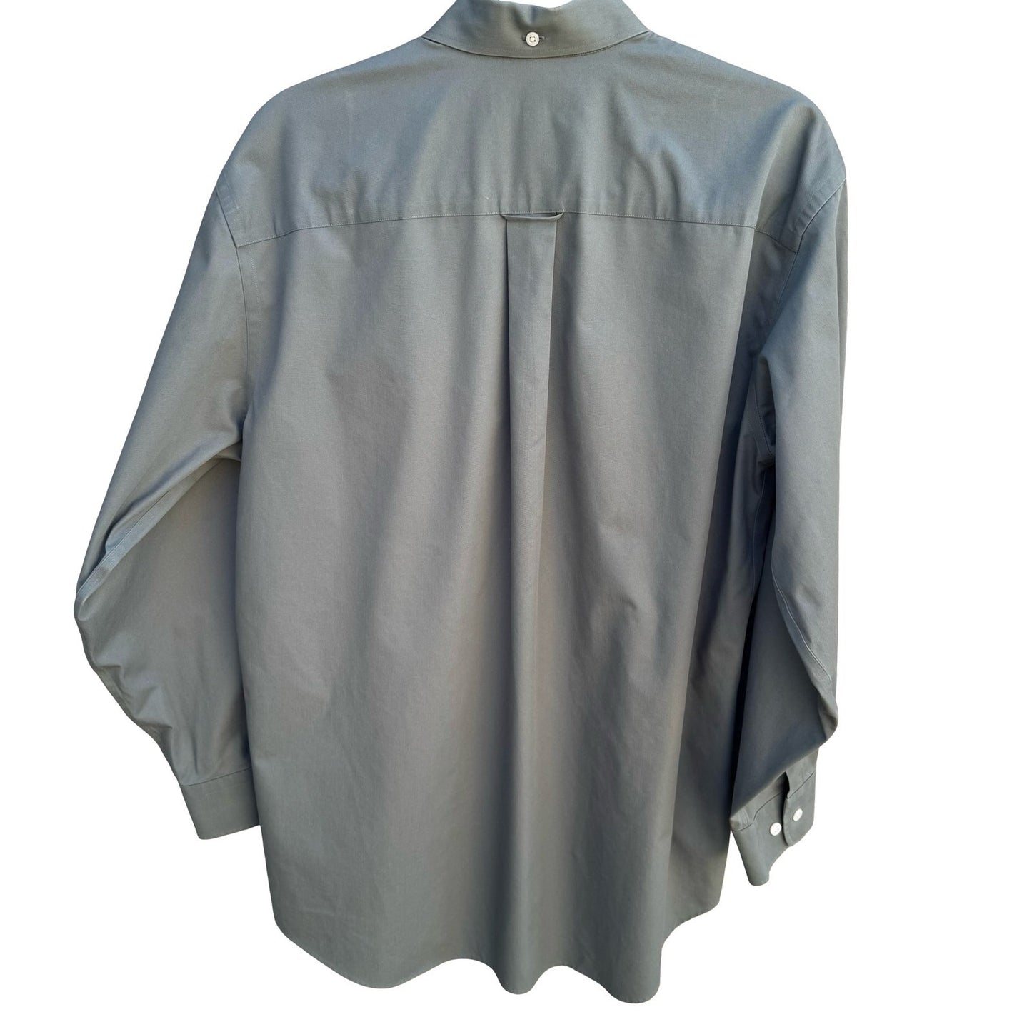 Nordstrom Smartcare Mens Long Sleeve Button Down Shirt Grey Cotton Sailboat Logo