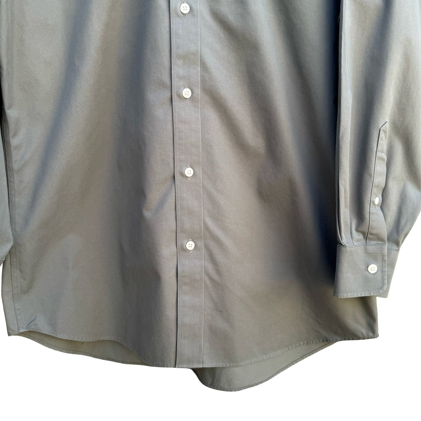 Nordstrom Smartcare Mens Long Sleeve Button Down Shirt Grey Cotton Sailboat Logo