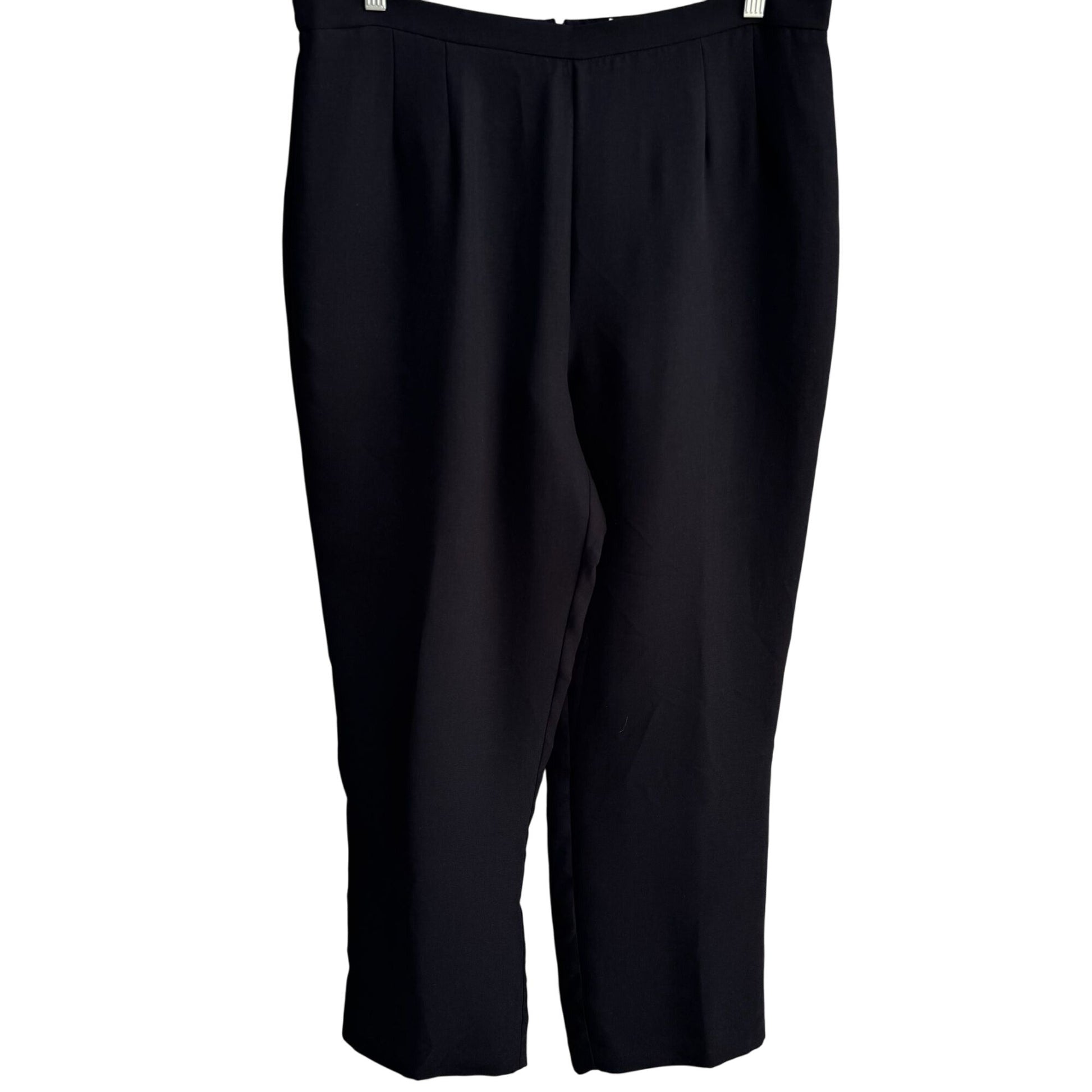 Coldwater Creek Womens High-Waisted Black Pleat Back Zipper Dress Pants Trousers