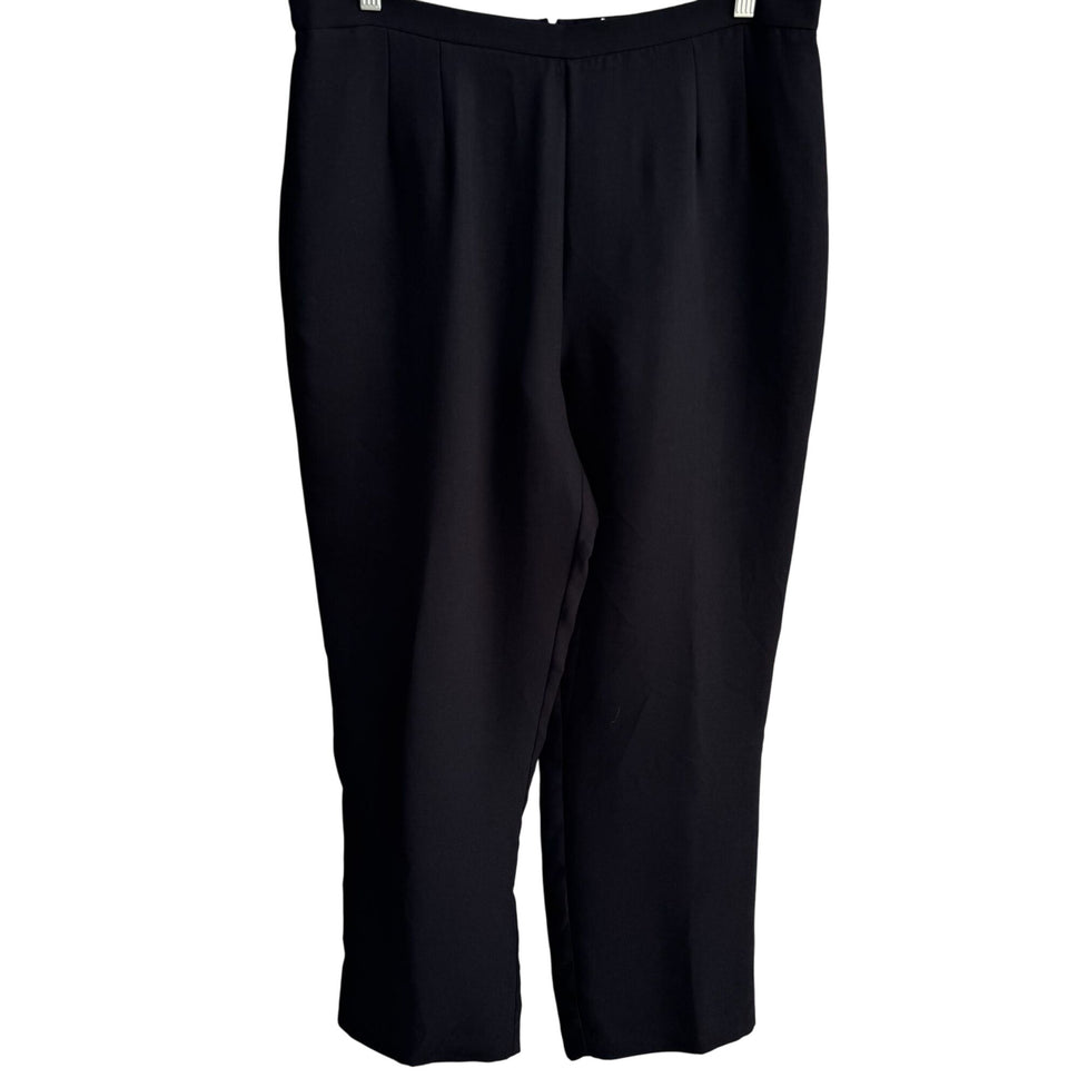 Coldwater Creek Womens High-Waisted Black Pleat Back Zipper Dress Pants Trousers