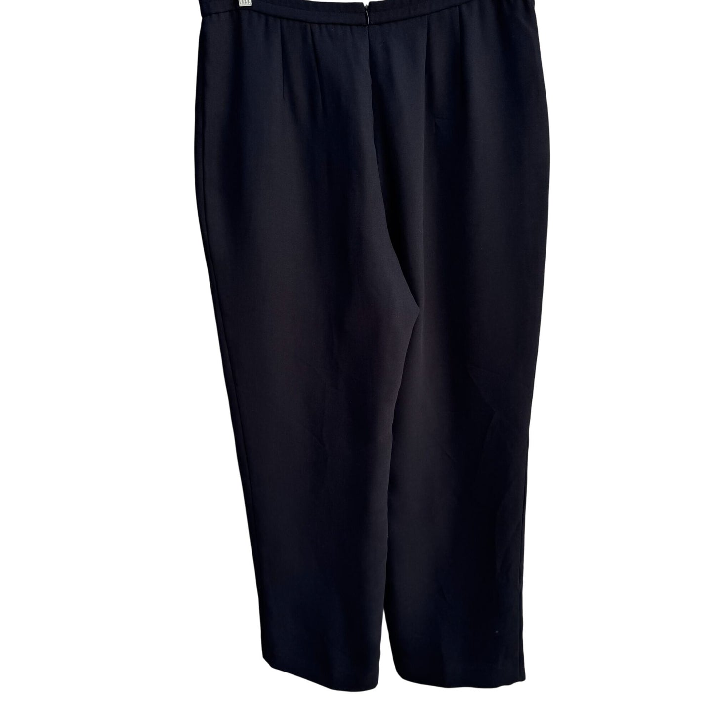 Coldwater Creek Womens High-Waisted Black Pleat Back Zipper Dress Pants Trousers