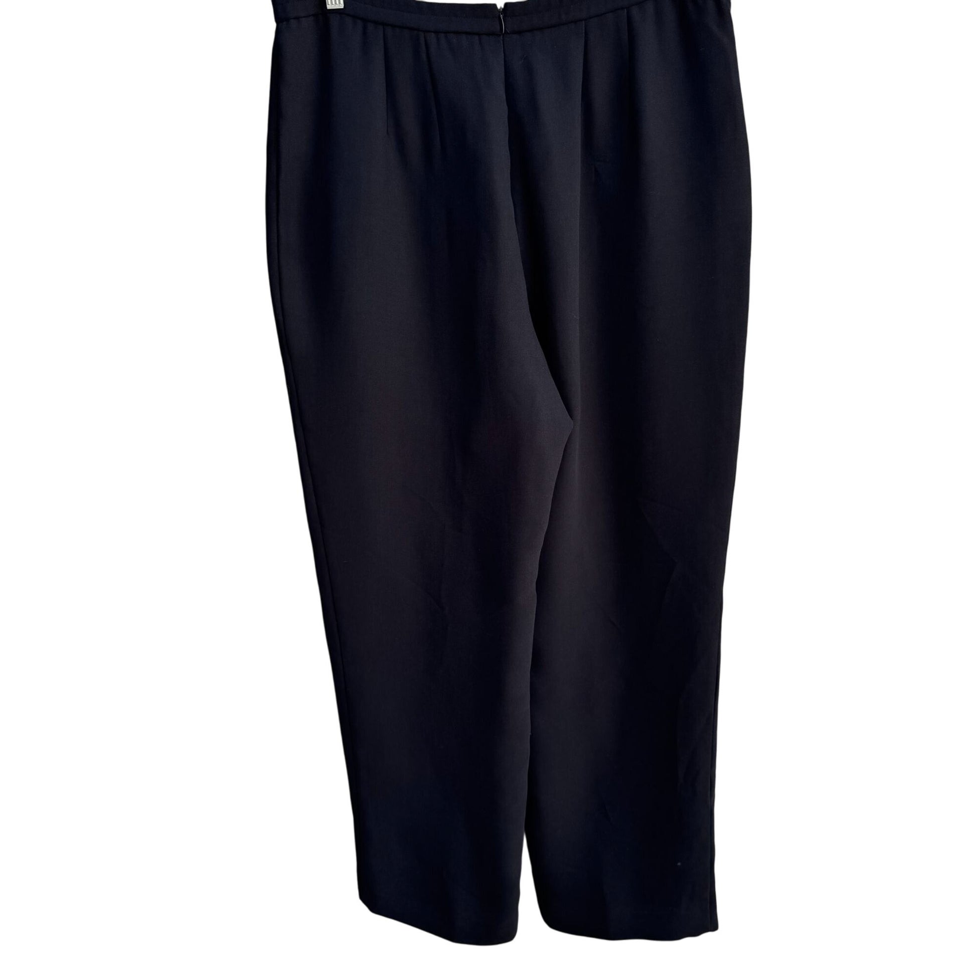 Coldwater Creek Womens High-Waisted Black Pleat Back Zipper Dress Pants Trousers