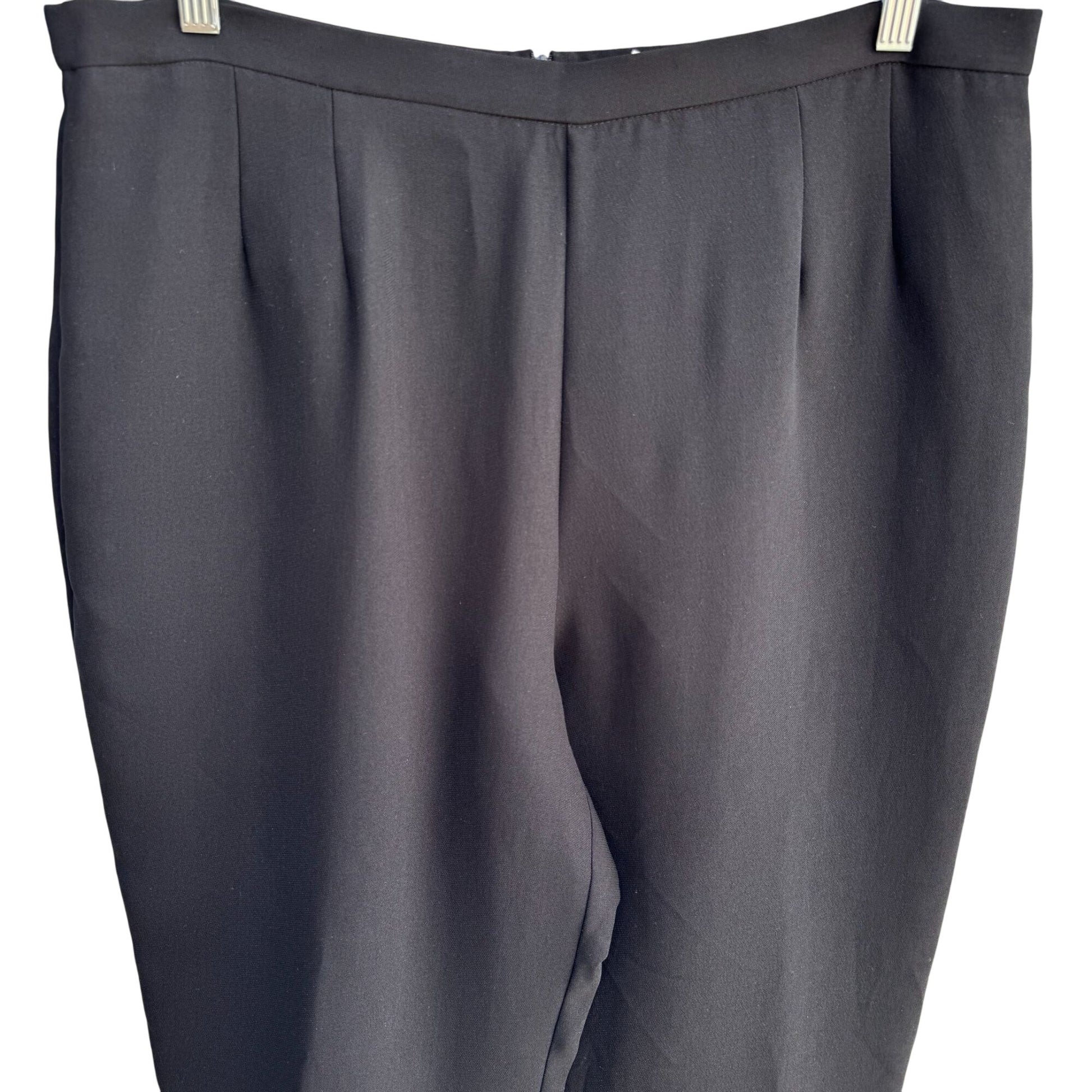 Coldwater Creek Womens High-Waisted Black Pleat Back Zipper Dress Pants Trousers