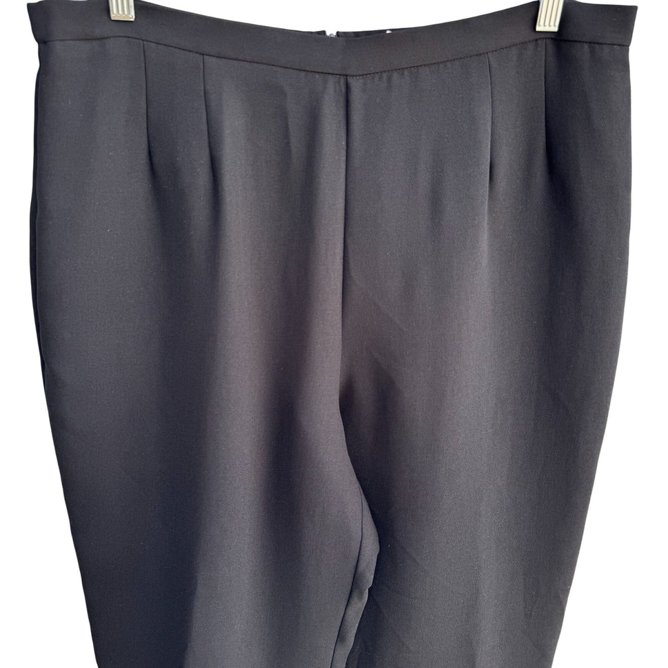 Coldwater Creek Womens High-Waisted Black Pleat Back Zipper Dress Pants Trousers