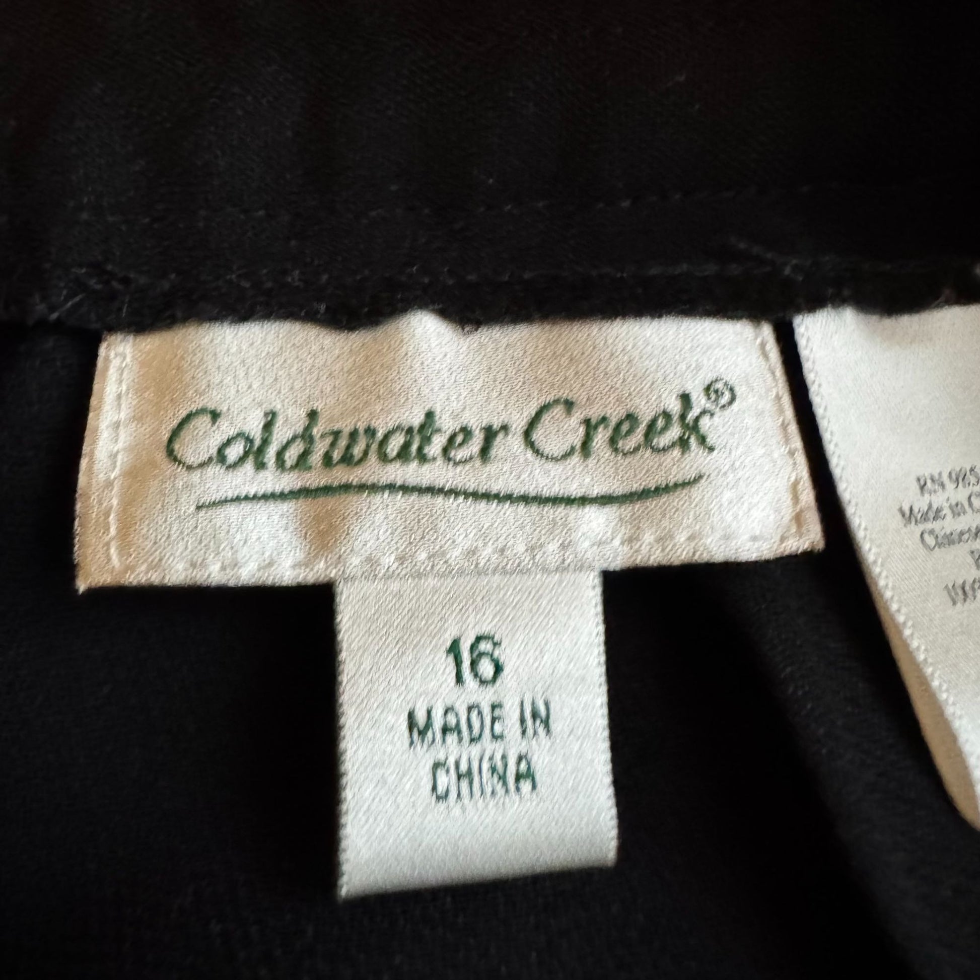 Coldwater Creek Womens High-Waisted Black Pleat Back Zipper Dress Pants Trousers