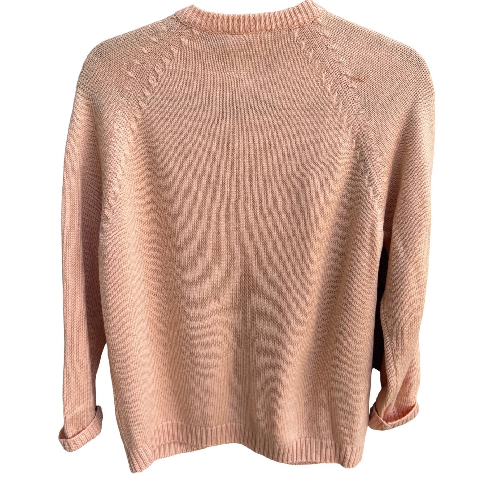 Robinsons Vintage 50s 60s Peach Cardigan Sweater Acrylic Raglan Button Front XL