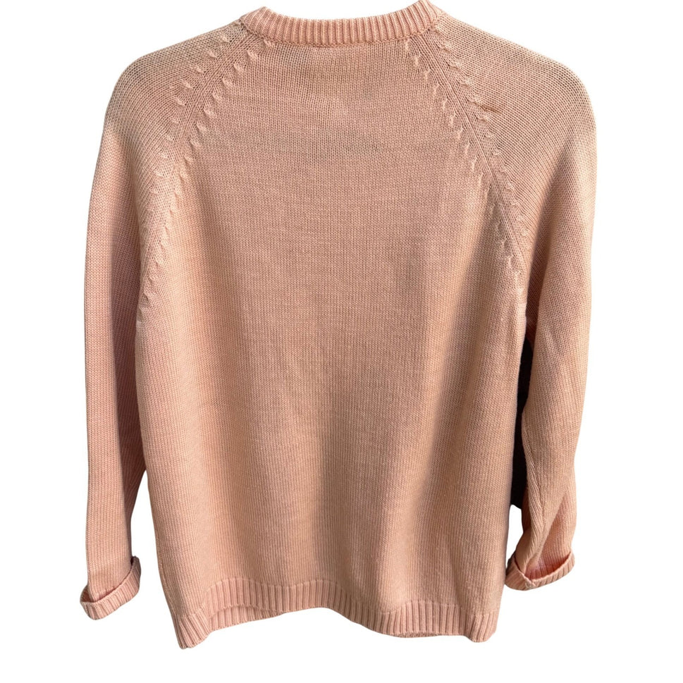 Robinsons Vintage 50s 60s Peach Cardigan Sweater Acrylic Raglan Button Front XL