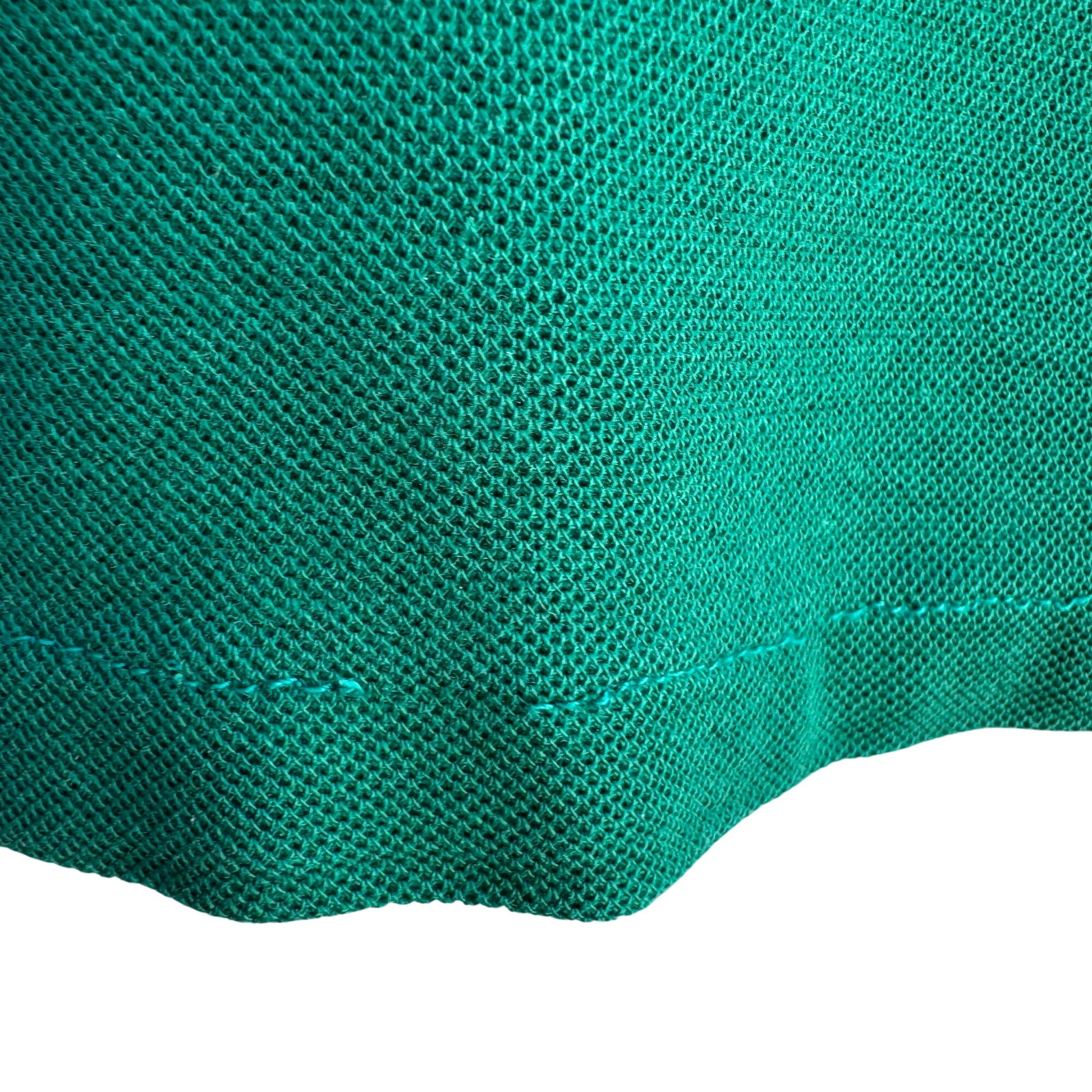 Izod Lacoste Vintage Green Preppy Golf Long Sleeve Polo Rugby Shirt Small