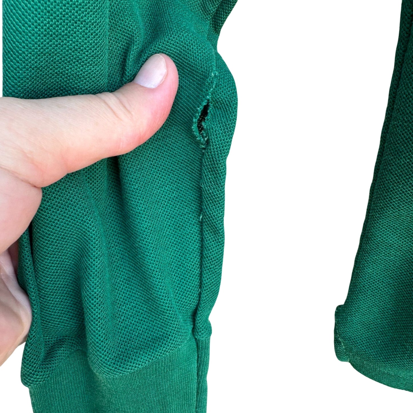 Izod Lacoste Vintage Green Preppy Golf Long Sleeve Polo Rugby Shirt Small