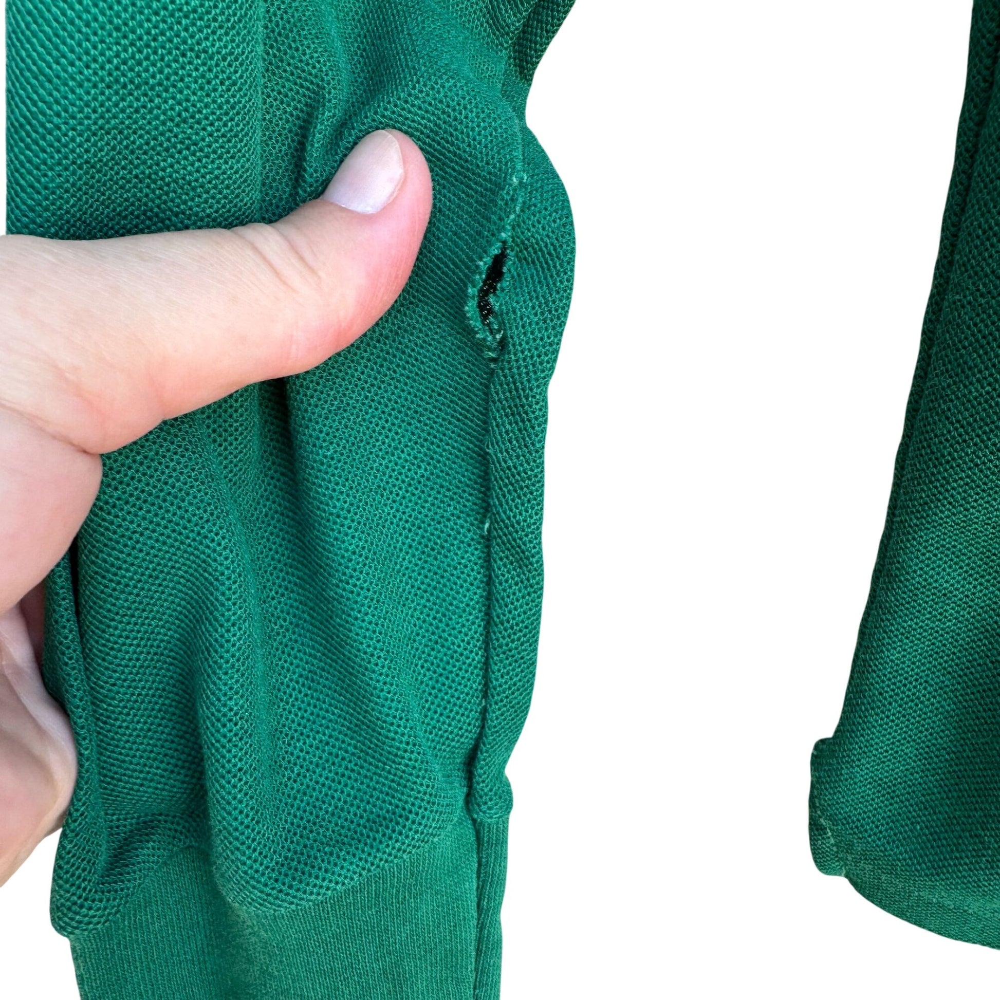 Izod Lacoste Vintage Green Preppy Golf Long Sleeve Polo Rugby Shirt Small