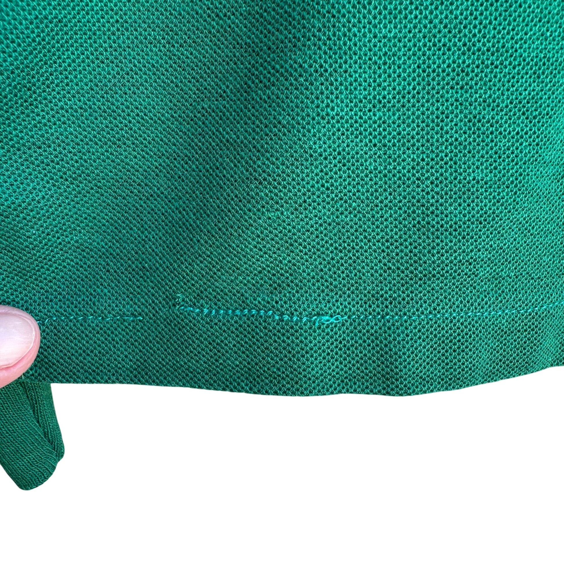 Izod Lacoste Vintage Green Preppy Golf Long Sleeve Polo Rugby Shirt Small