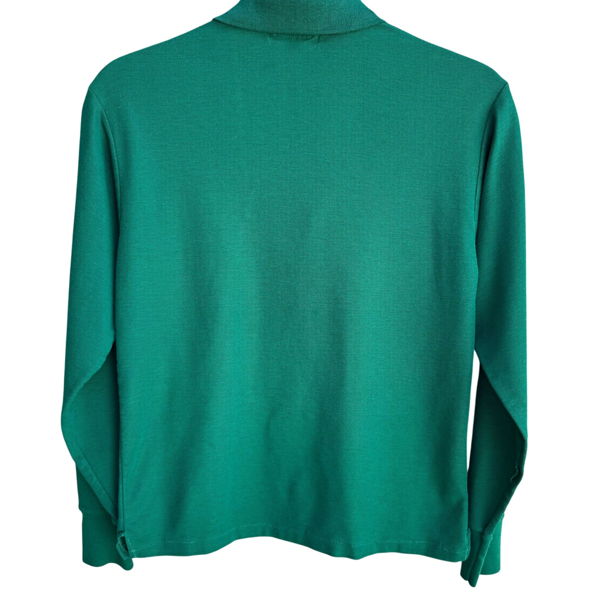 Izod Lacoste Vintage Green Preppy Golf Long Sleeve Polo Rugby Shirt Small