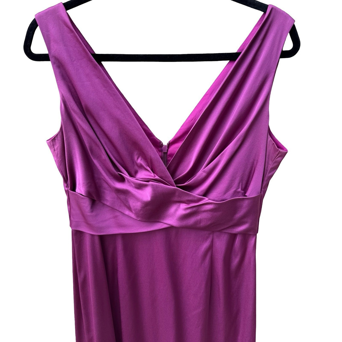Donna Ricco Surplice V-Neck Formal Bodycon Pleated Wrap Cocktail Dress Magenta 8