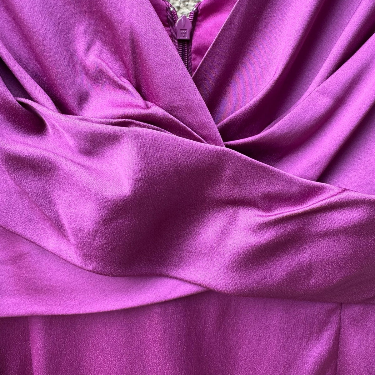 Donna Ricco Surplice V-Neck Formal Bodycon Pleated Wrap Cocktail Dress Magenta 8