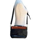 Switch Sharif Black Brown Textured Leather Crossbody Shoulder Bag Wristlet Handbag New 2 image