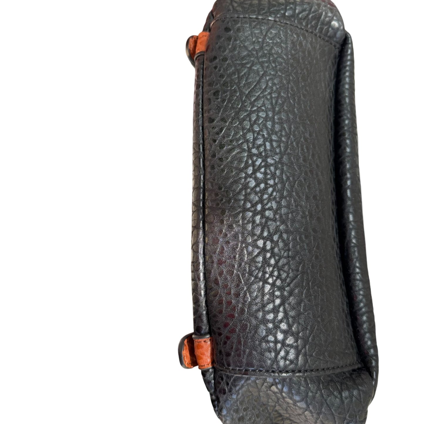 Sharif Black Brown Textured Leather Crossbody Shoulder Bag Wristlet Handbag New