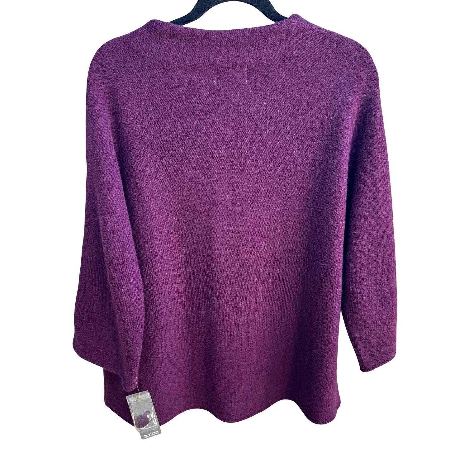 JM Collection Old Money Wool Asymmetrical Jeweled Brooch Statement Sweater L NEW