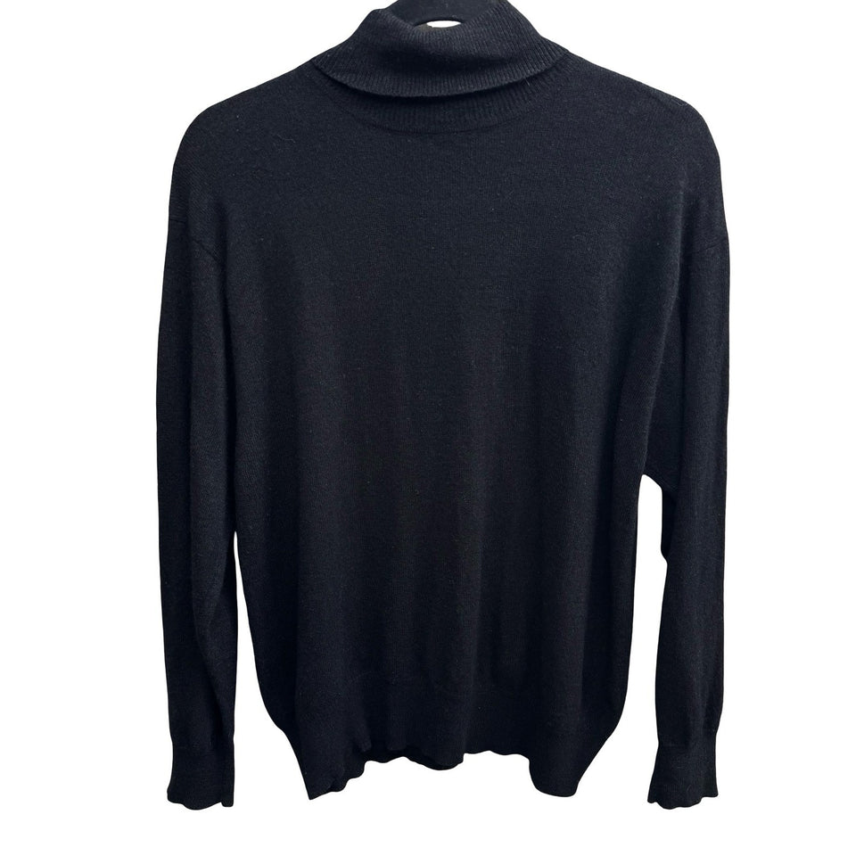 Courtenay Vintage Cashmere Cotton Blend Minimalist Preppy Turtleneck Sweater M