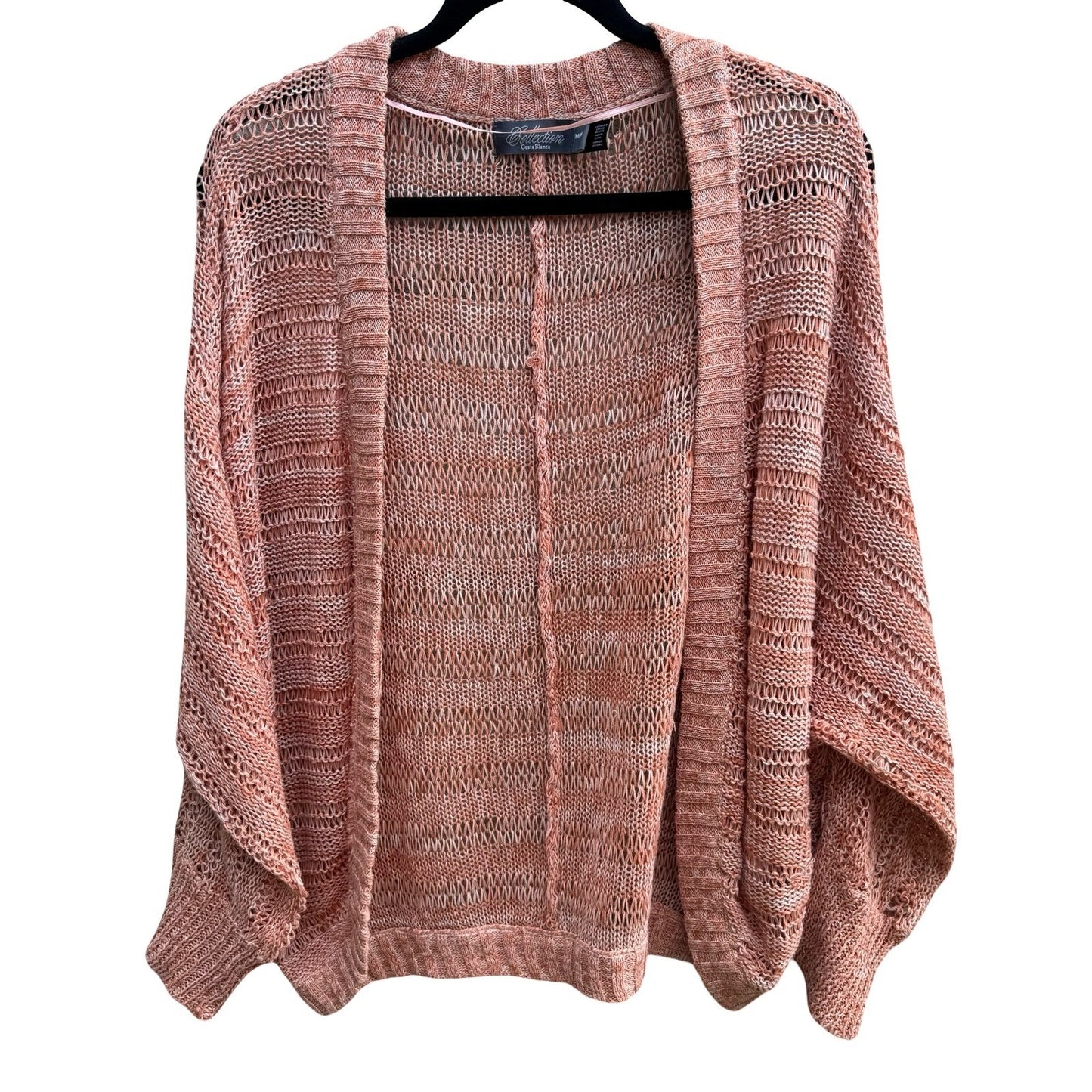 Costa Blanca Boho Coastal Beachy Airy Open Knit Batwing Cardigan Sweater Women M