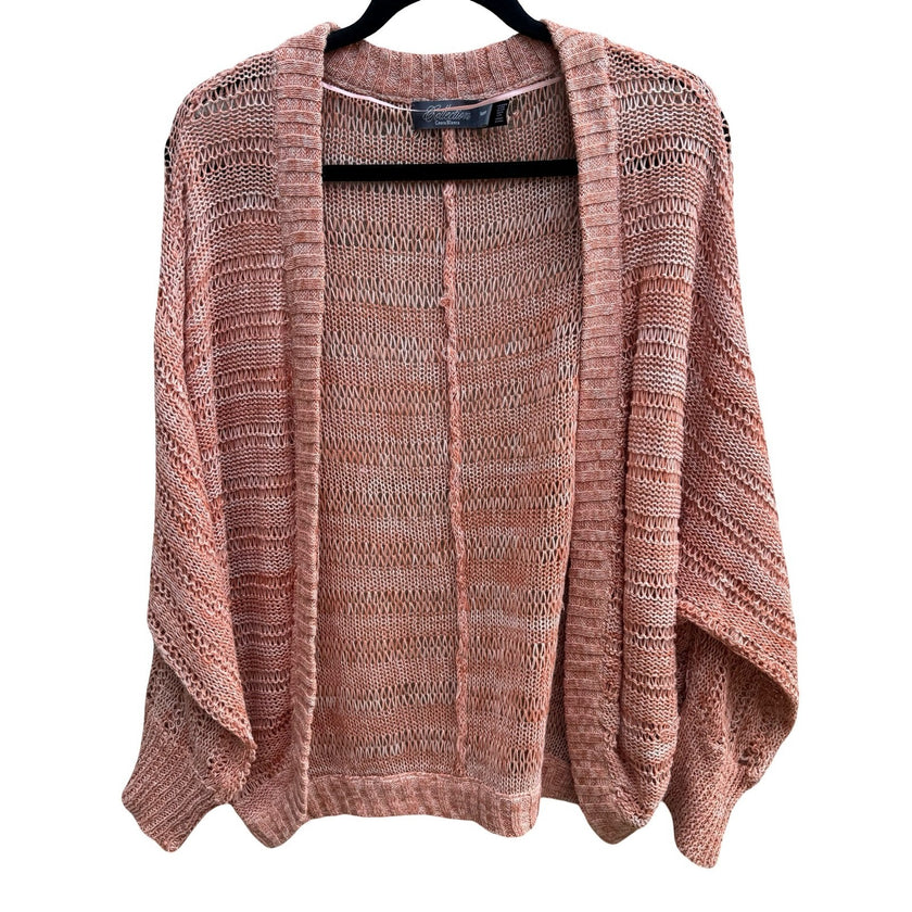 Costa Blanca Boho Coastal Beachy Airy Open Knit Batwing Cardigan Sweater Women M