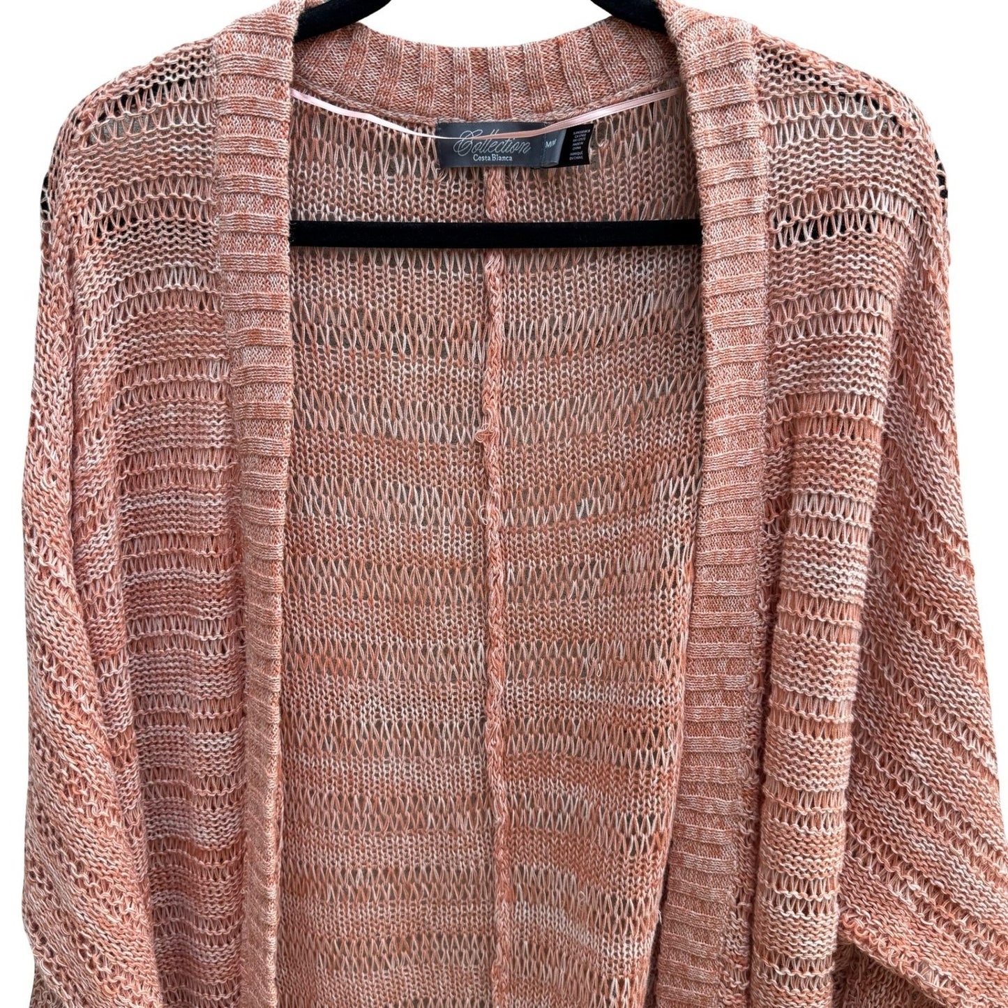 Costa Blanca Boho Coastal Beachy Airy Open Knit Batwing Cardigan Sweater Women M