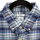 Switch Gap Mens Y2K Grunge Indie Outdoor Plaid Blue White Flannel Button Up Shirt Med 3 image