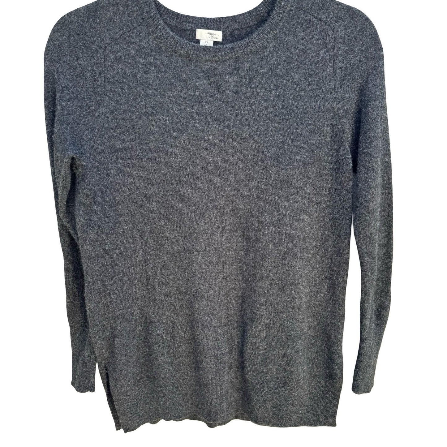 Halogen Cashmere Quiet Luxury Minimalist Preppy Sweater Soft Cozy Gray Womens XS