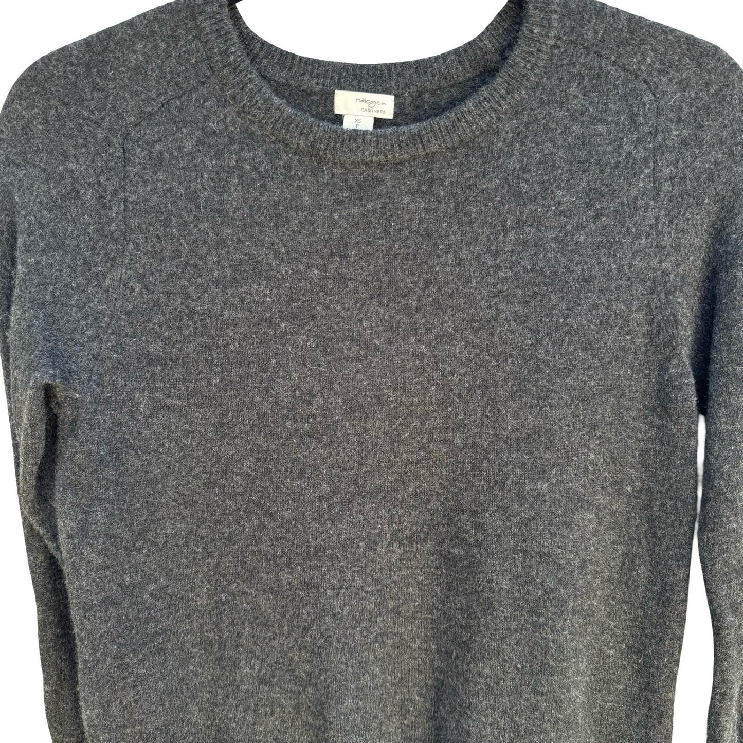 Halogen Cashmere Quiet Luxury Minimalist Preppy Sweater Soft Cozy Gray Womens XS
