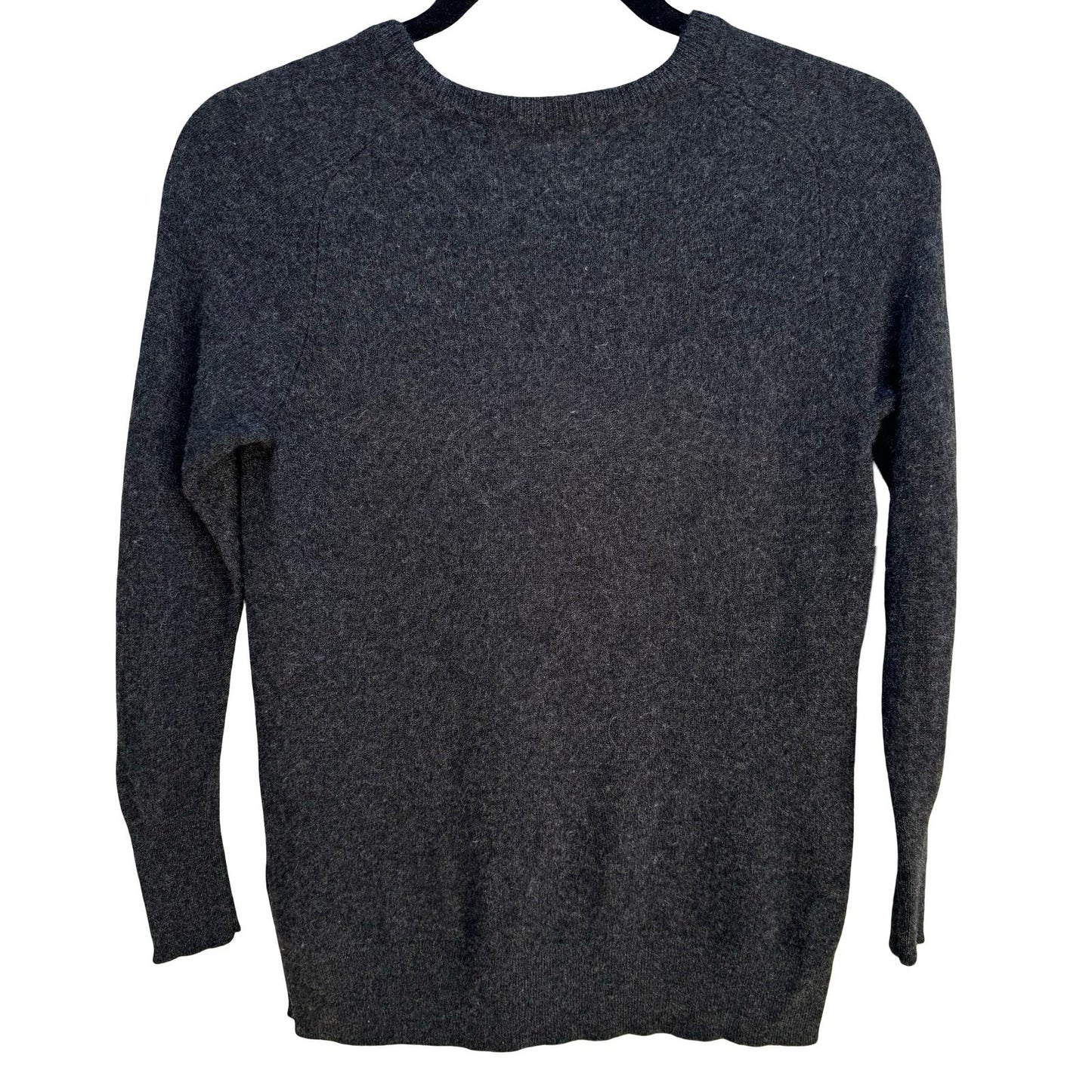 Halogen Cashmere Quiet Luxury Minimalist Preppy Sweater Soft Cozy Gray Womens XS