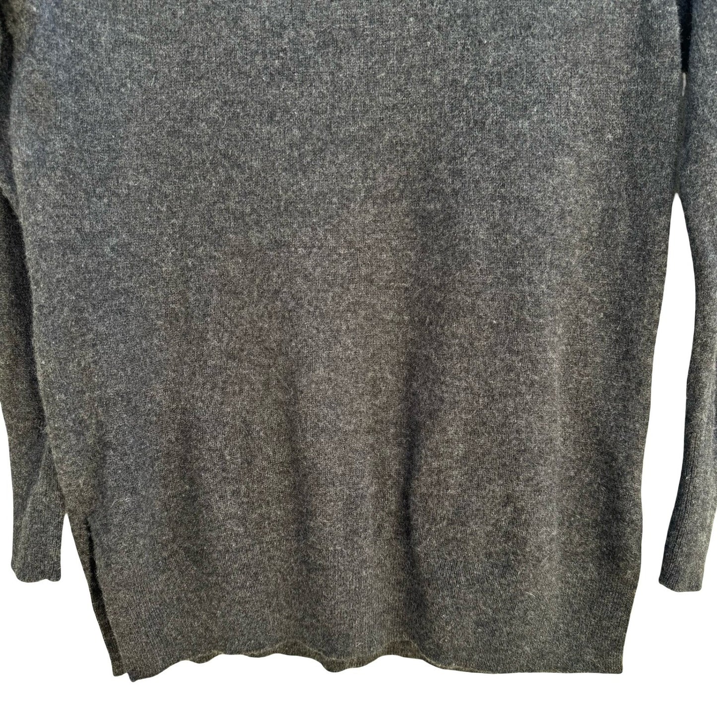 Halogen Cashmere Quiet Luxury Minimalist Preppy Sweater Soft Cozy Gray Womens XS
