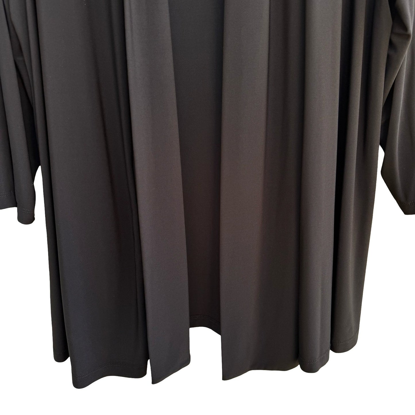 Slinky Brand Minimalist Layering Open Front 3/4 Sleeve Draped Jersey Cardigan