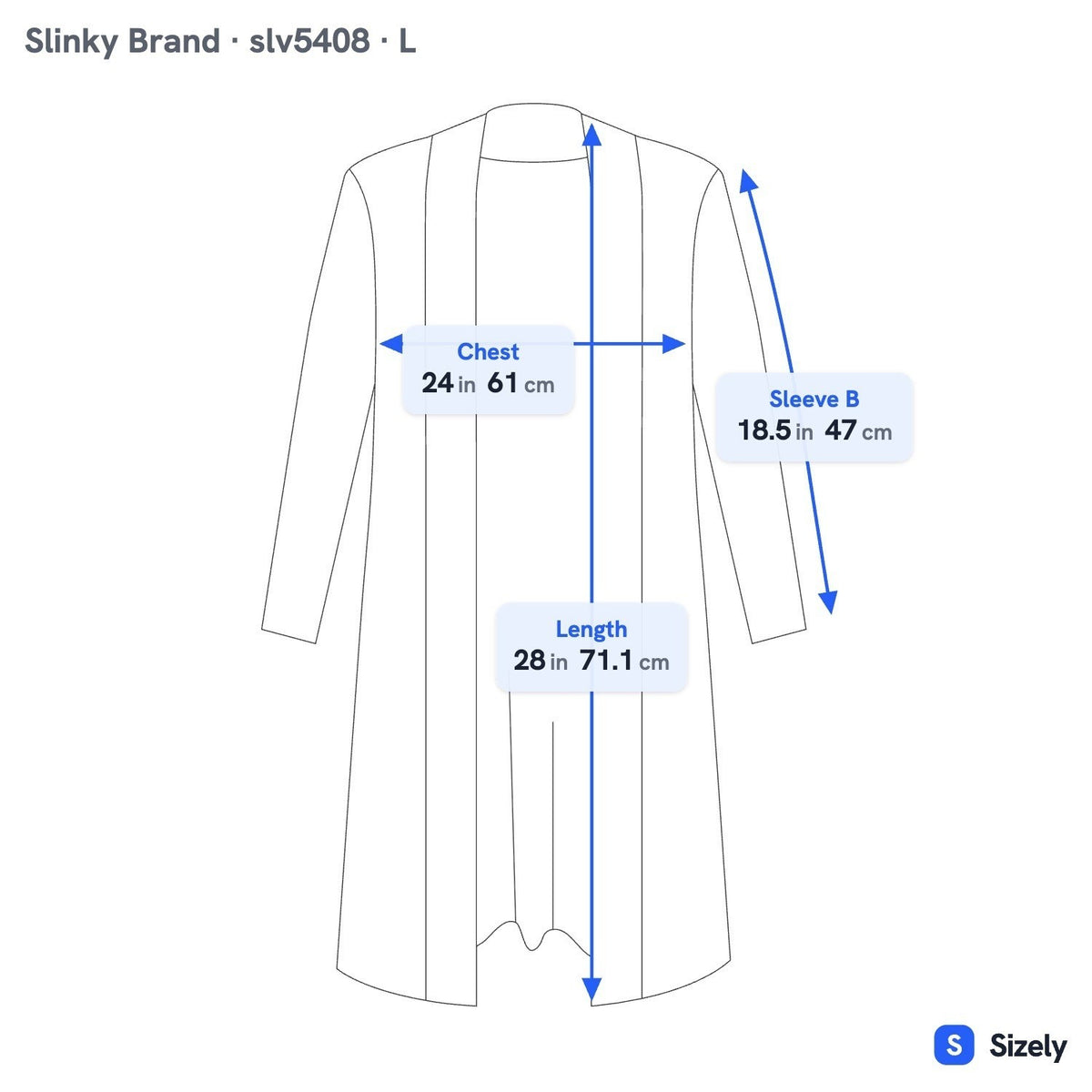 Slinky Brand Minimalist Layering Open Front 3/4 Sleeve Draped Jersey Cardigan