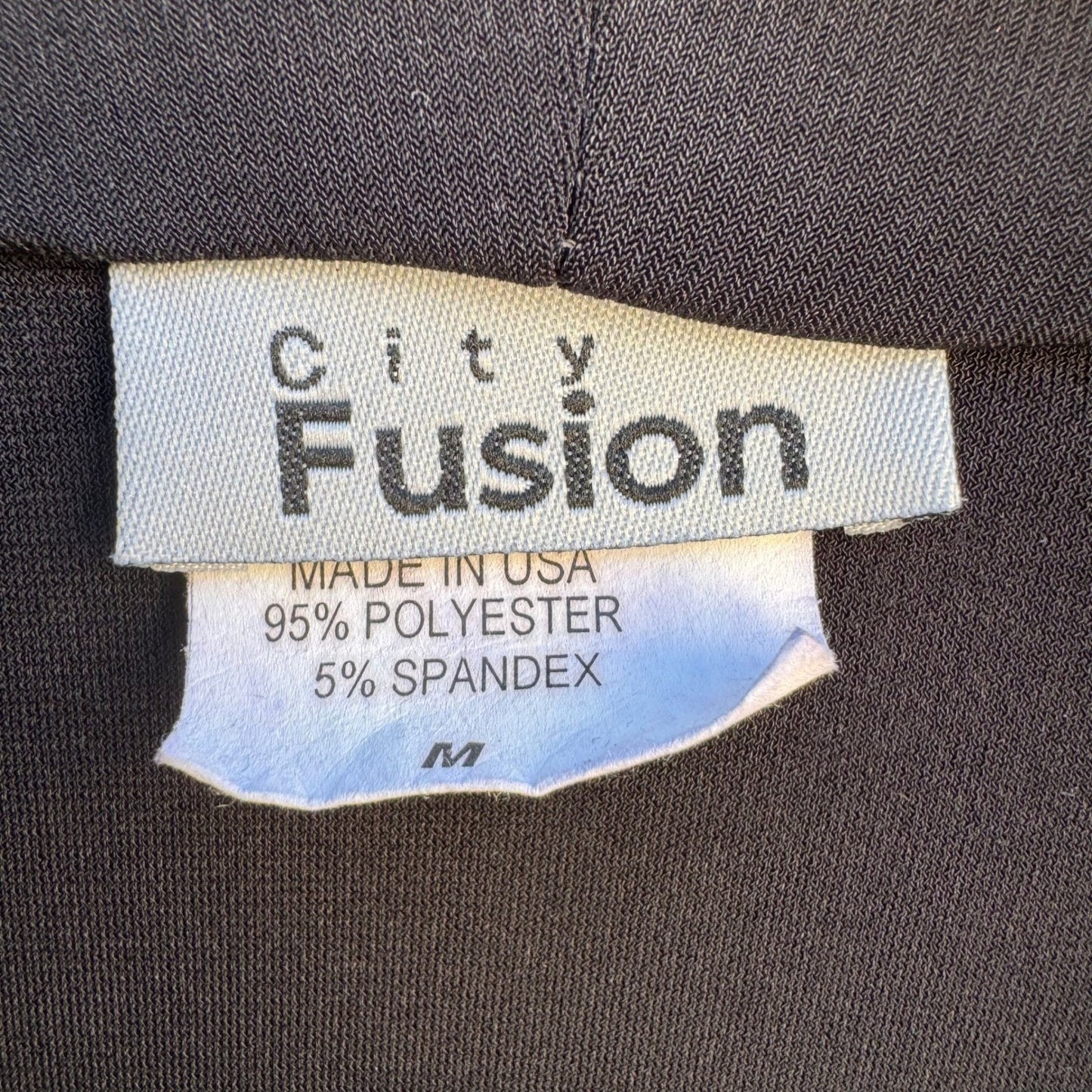 City Fusion Womens M Black Open Front Ruched Sleeve Evening Bolero Shrug Jacket