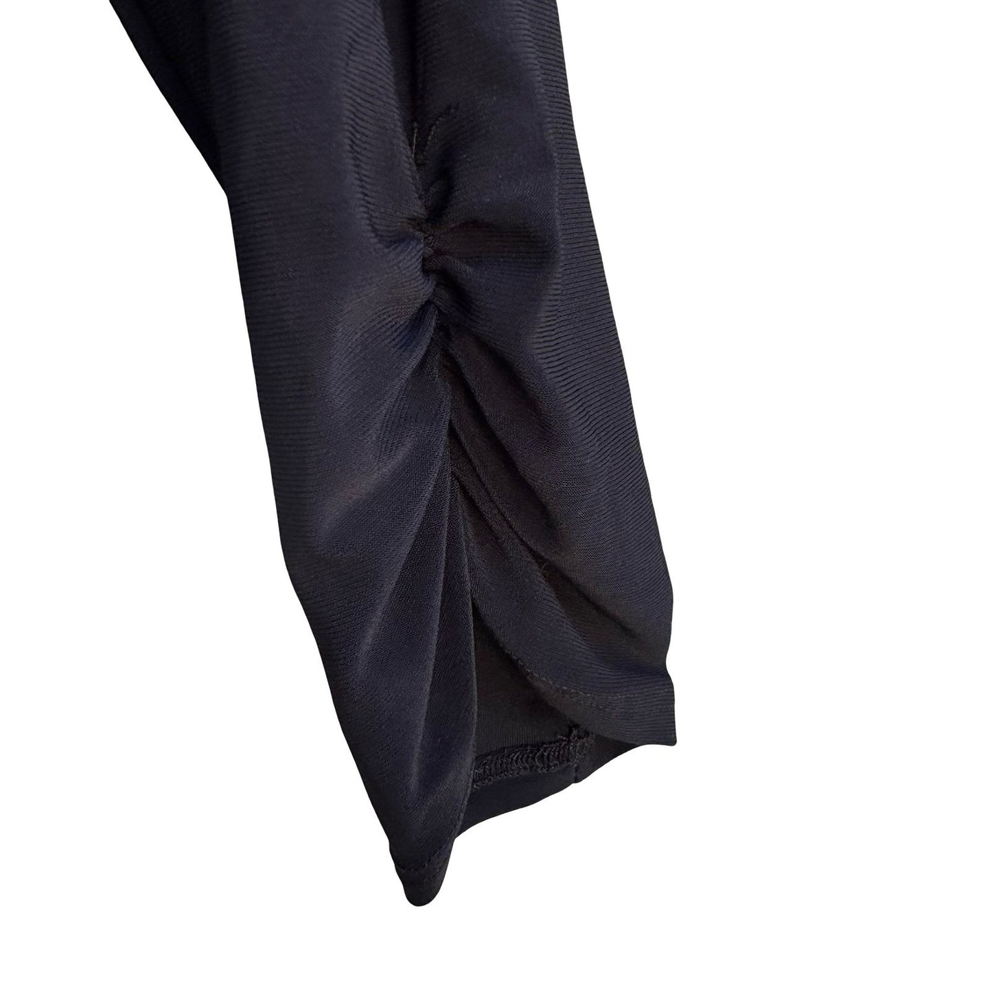City Fusion Womens M Black Open Front Ruched Sleeve Evening Bolero Shrug Jacket