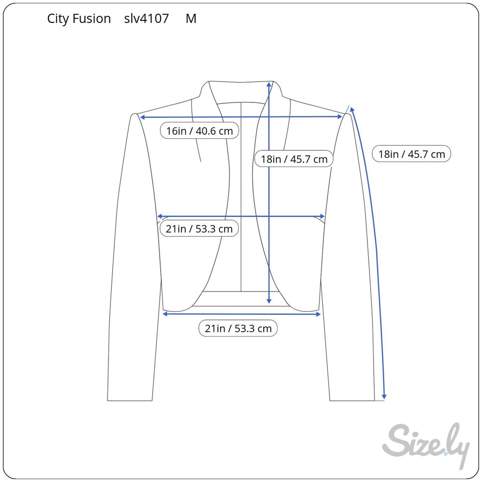 City Fusion Womens M Black Open Front Ruched Sleeve Evening Bolero Shrug Jacket