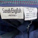 Switch Sarah English Petite Vintage Womens Blue Plaid Tweed Pleated Cotton Shorts 4P 2 image