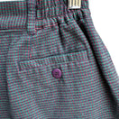 Switch Sarah English Petite Vintage Womens Blue Plaid Tweed Pleated Cotton Shorts 4P 3 image