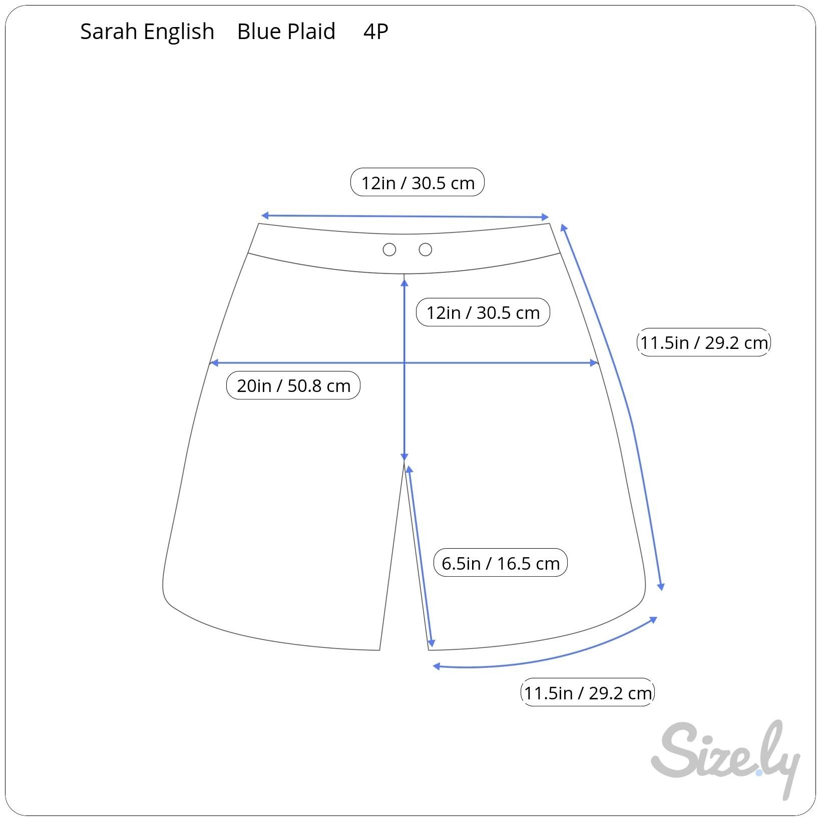 Sarah English Petite Vintage Womens Blue Plaid Tweed Pleated Cotton Shorts 4P