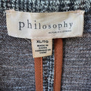Switch Philosophy Dark Academia Preppy Professional Plaid Longline Blazer Jacket XL 2 image